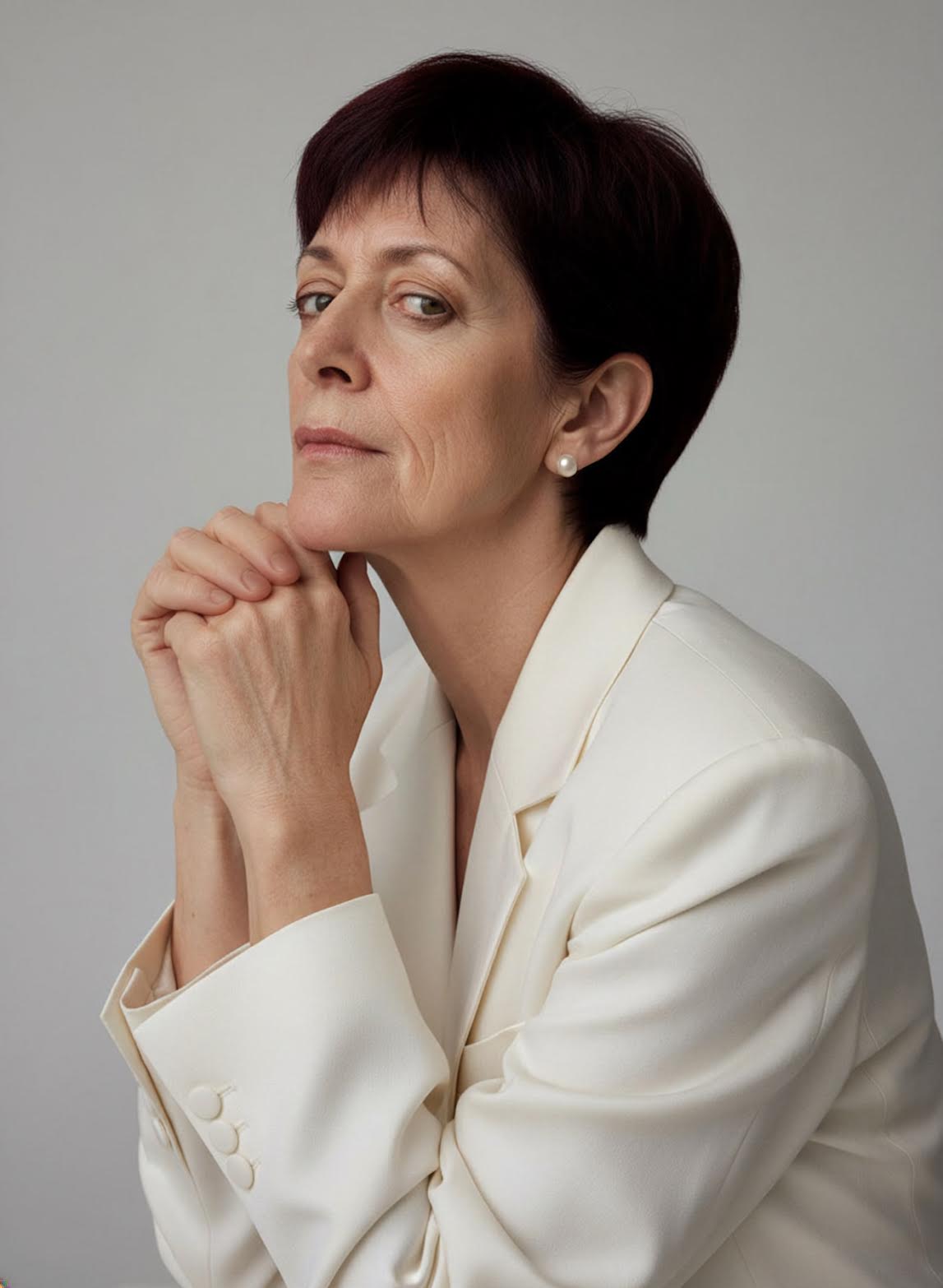 Majella O’Brien Gallant in a white suit